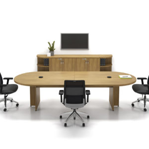 Racetrack Boardroom Table and Credenza